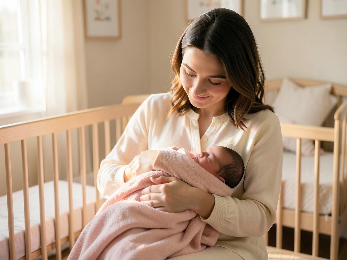 Mother holding her newborn baby